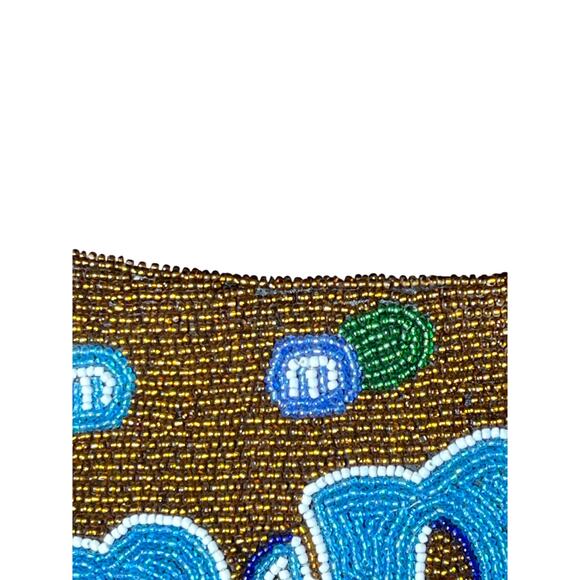 M&M’s brown beaded hand bag purse - Picture 2 of 6